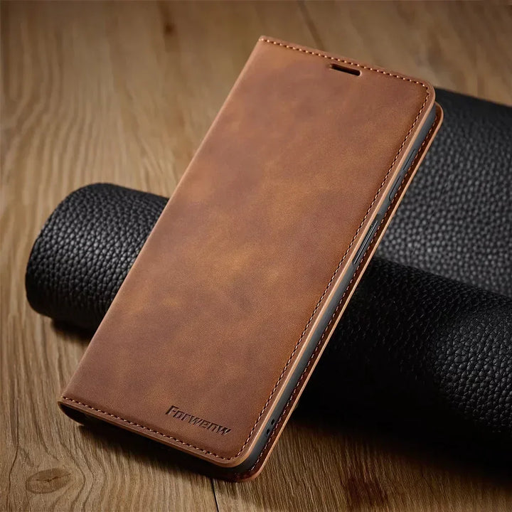 Magnetic Leather Phone Case for Samsung – Stylish Protection with Flip Cover and Card Holder | Sansoti