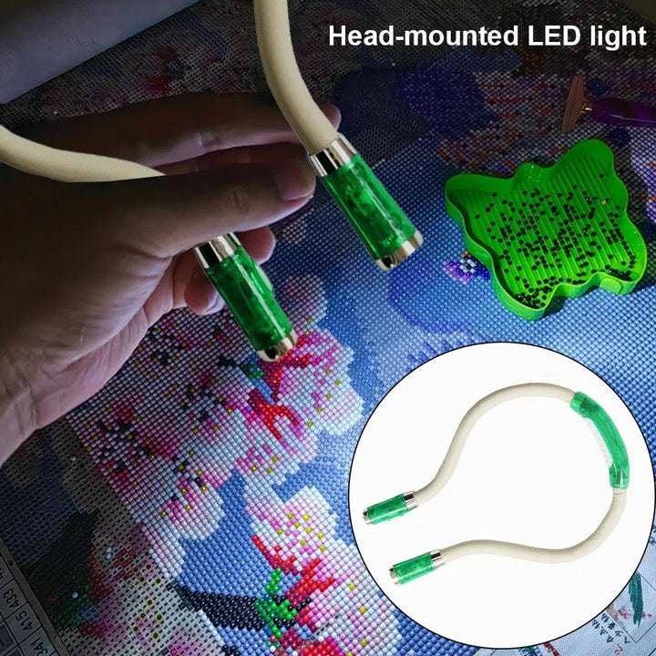 Flexible hands-free knitting and crochet lamp – LED neck lamp for crafting and reading
