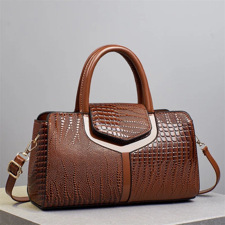 Cova – Croc Embossed Top Handle Handbag