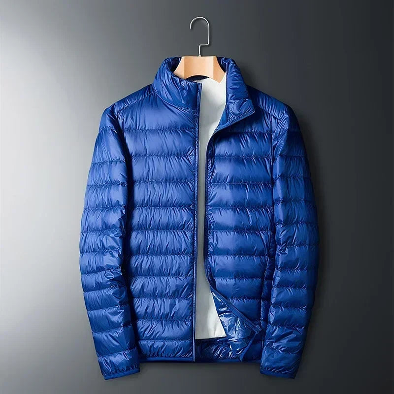 Men's Lightweight Puffer Jacket with Compact Storage Bag