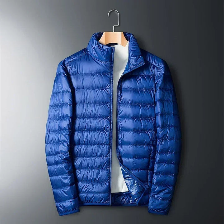 Men's Lightweight Puffer Jacket with Compact Storage Bag