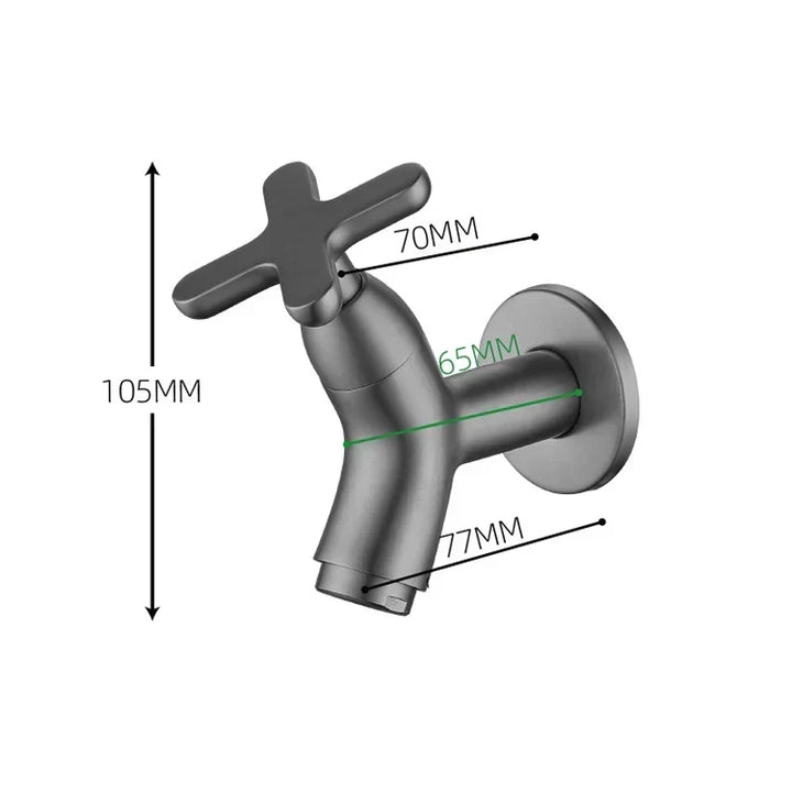 Solid Brass Wall-Mounted Cold Water Faucet with Single Lever Handle