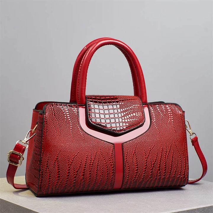 Cova – Croc Embossed Top Handle Handbag