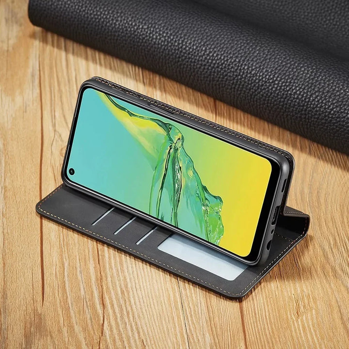 Magnetic Leather Phone Case for Samsung – Stylish Protection with Flip Cover and Card Holder | Sansoti