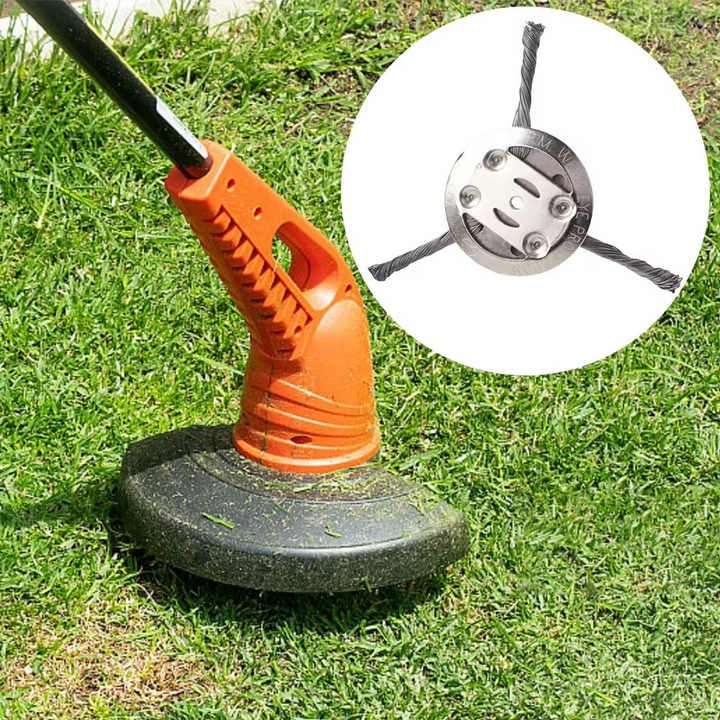 Steel Weed Brush for Trimmer Universal | Powerful Garden Brush for Hard Surfaces | Professional Trimmer Attachment for Grass Moss Weeds | Durable Weed Remover for Cultivator | Sansoti