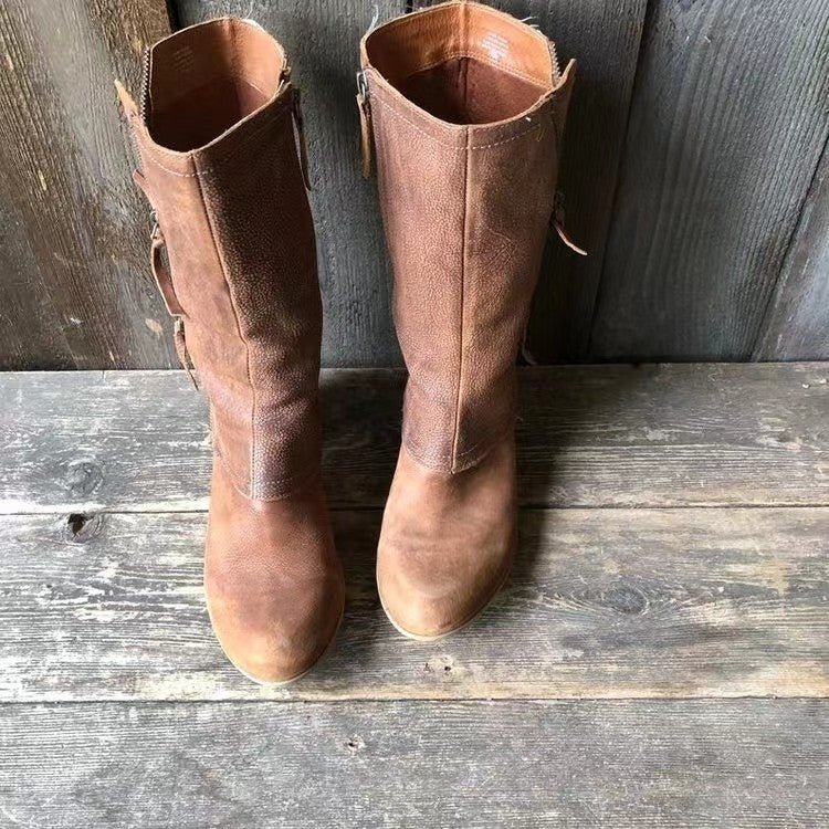 Boots For Women | Mid-Calf Side Zip Detail