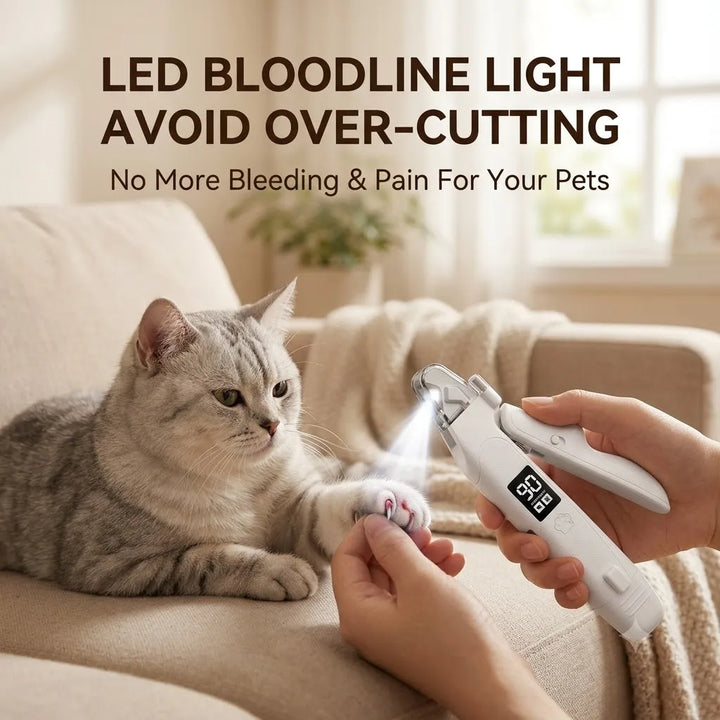 Dual-Function Pet Nail Care System with LED Safety Light – USB-C Rechargeable Clipper and Grinder