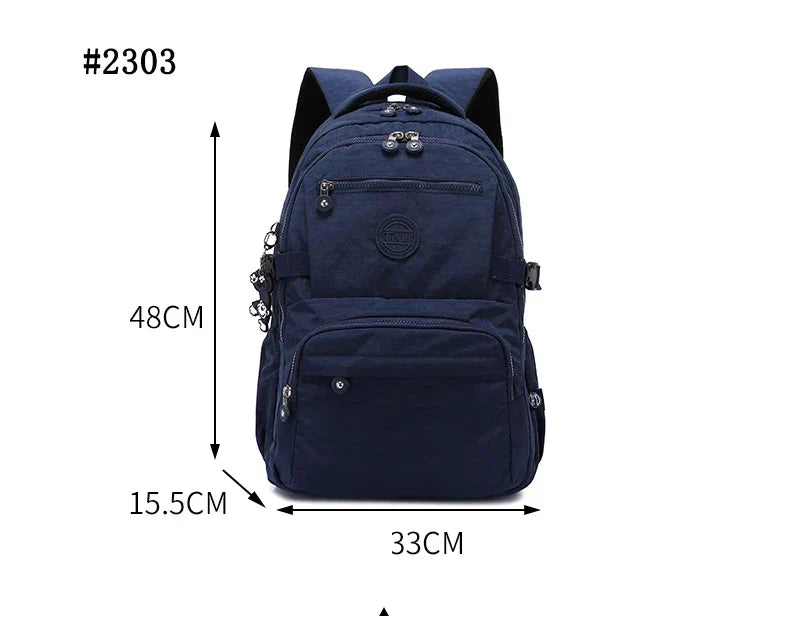 Urban Commuter Nylon Backpack - Durable Water-Resistant Travel Bag for Women
