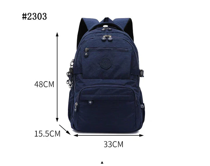 Urban Commuter Nylon Backpack - Durable Water-Resistant Travel Bag for Women