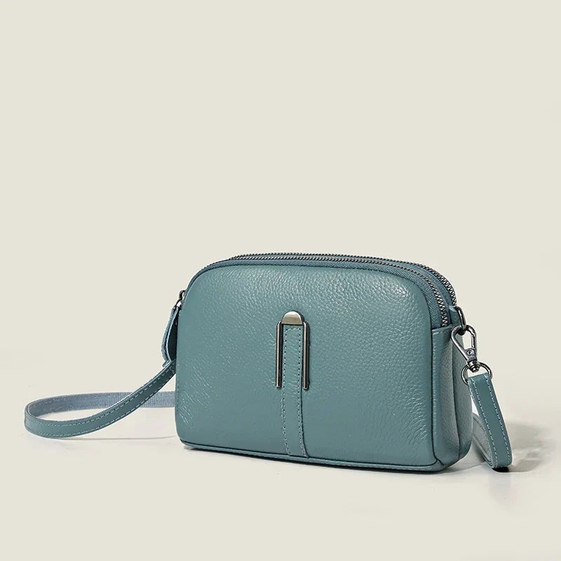 Celia – Small Leather Crossbody Bag with Wristlet Strap