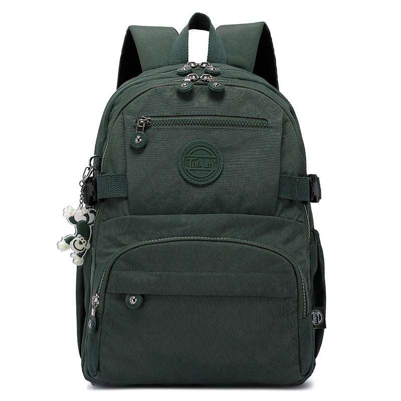 Urban Commuter Nylon Backpack - Durable Water-Resistant Travel Bag for Women