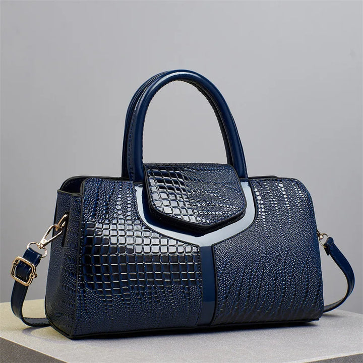 Cova – Croc Embossed Top Handle Handbag