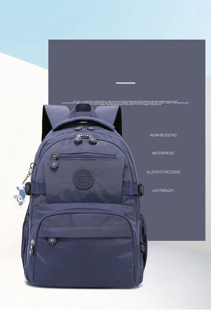 Urban Commuter Nylon Backpack - Durable Water-Resistant Travel Bag for Women