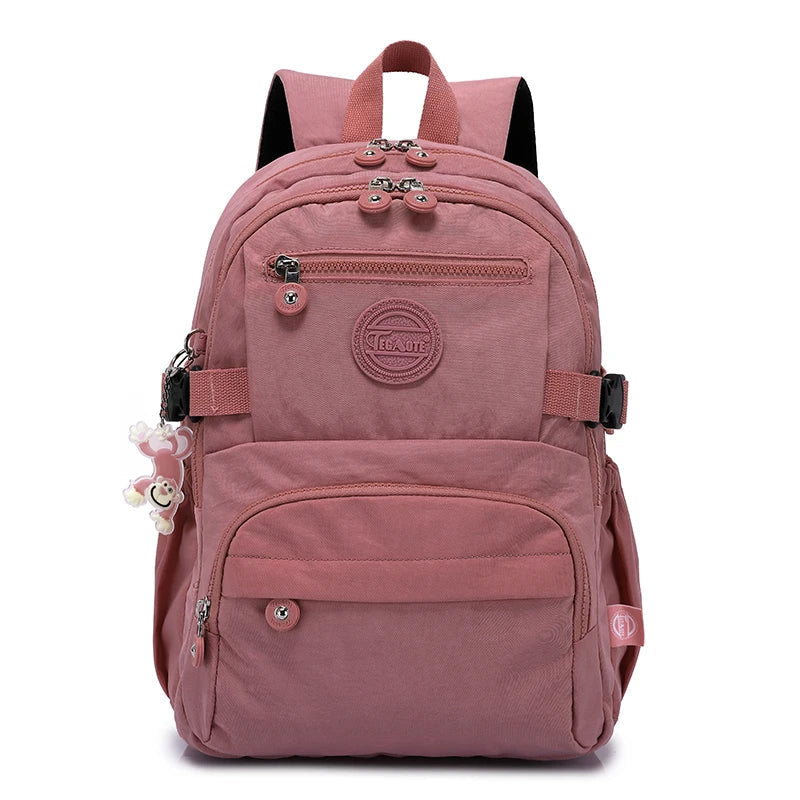 Urban Commuter Nylon Backpack - Durable Water-Resistant Travel Bag for Women