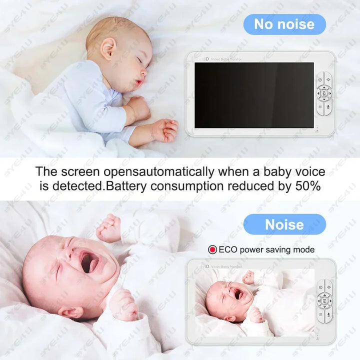 Premium 5-Inch HD Portable Baby Monitor with Pan-Tilt Camera and Night Vision