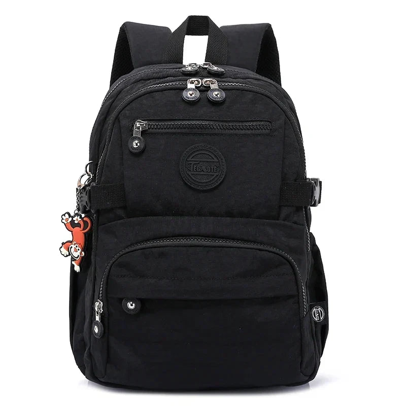 Urban Commuter Nylon Backpack - Durable Water-Resistant Travel Bag for Women