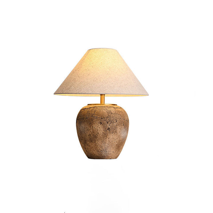 Modern Shabby Chic Fabric Ceramic Jar 1-Light Source Table Lamp for Bedroom