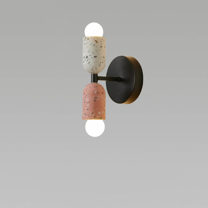 Modern Japanese Wabi-Sabi Iron Cement 2-Light Wall Lamp