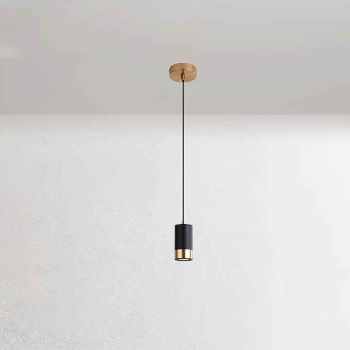 Modern Minimalist Column Iron Mini 1-Light Pendant Lamp for Living Room
