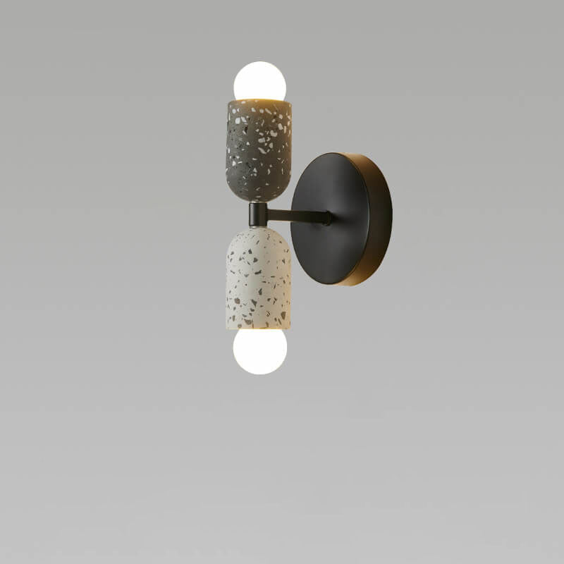 Modern Japanese Wabi-Sabi Iron Cement 2-Light Wall Lamp