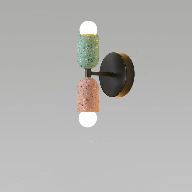 Modern Japanese Wabi-Sabi Iron Cement 2-Light Wall Lamp