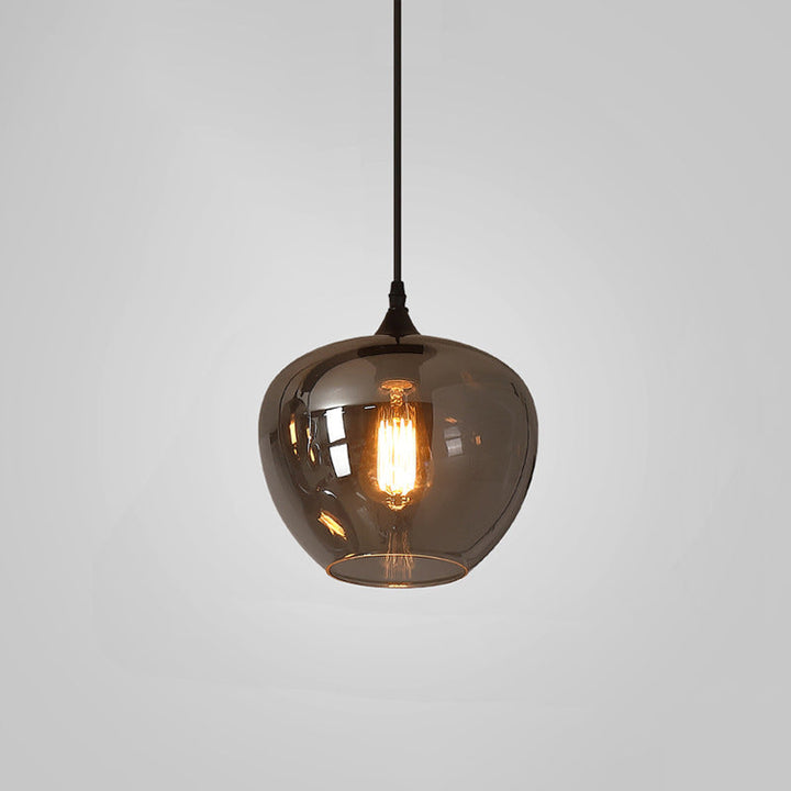 Modern Smoke Gray Glass 1-Bulb LED Pendant Lamp