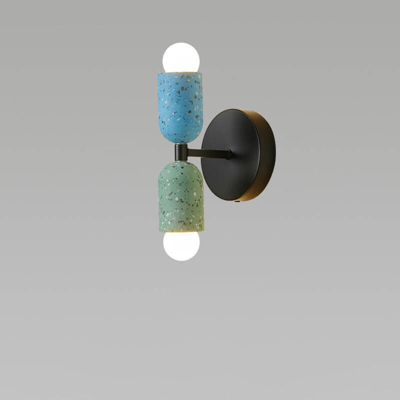 Modern Japanese Wabi-Sabi Iron Cement 2-Light Wall Lamp