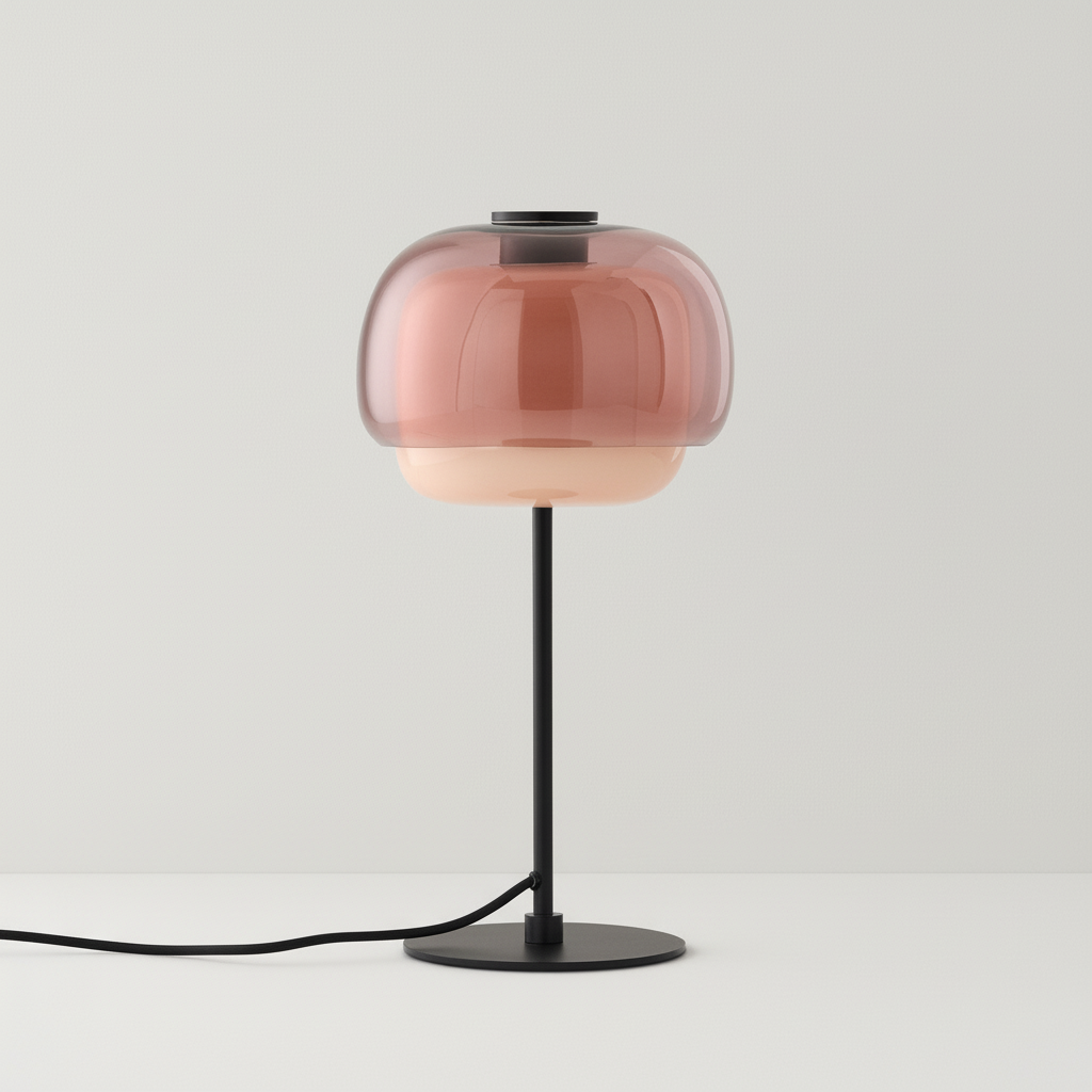 Sanae Modern Retro Double-Dome Colored Glass Table Lamp