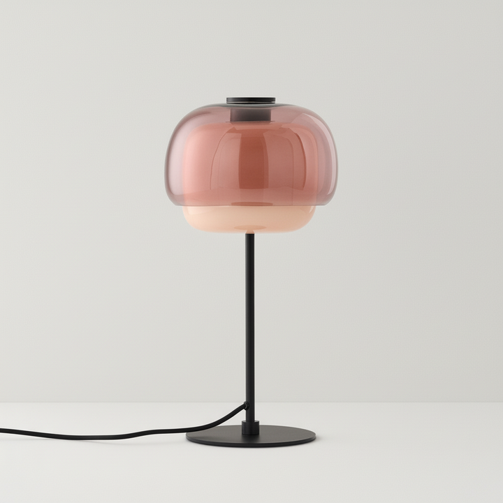 Sanae Modern Retro Double-Dome Colored Glass Table Lamp