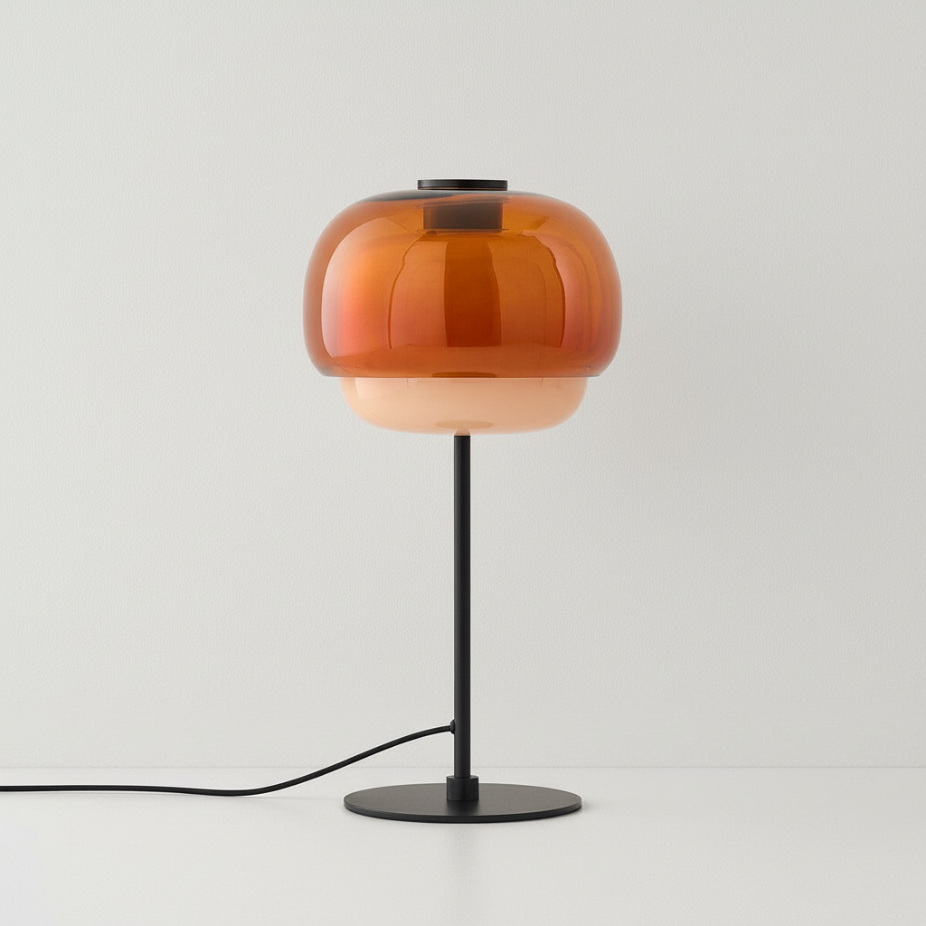 Sanae Modern Retro Double-Dome Colored Glass Table Lamp