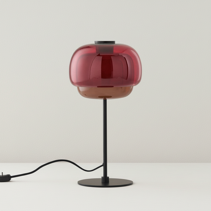 Sanae Modern Retro Double-Dome Colored Glass Table Lamp