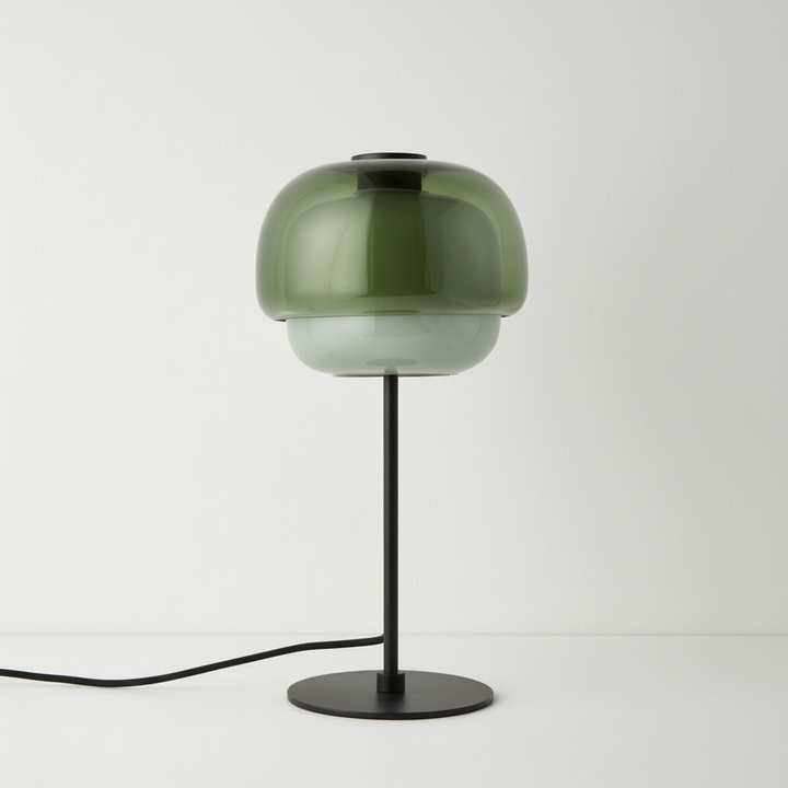 Sanae Modern Retro Double-Dome Colored Glass Table Lamp