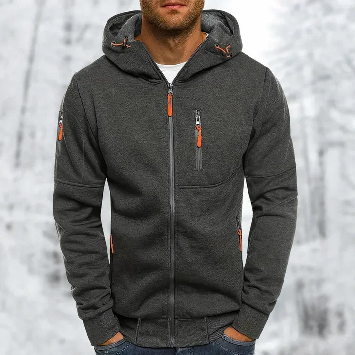 Urban Zip Hooded Jacket with Multiple Pockets