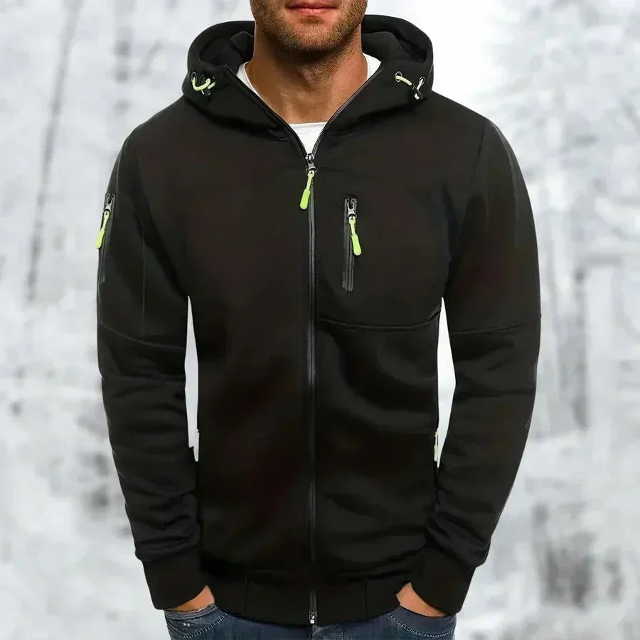 Urban Zip Hooded Jacket with Multiple Pockets