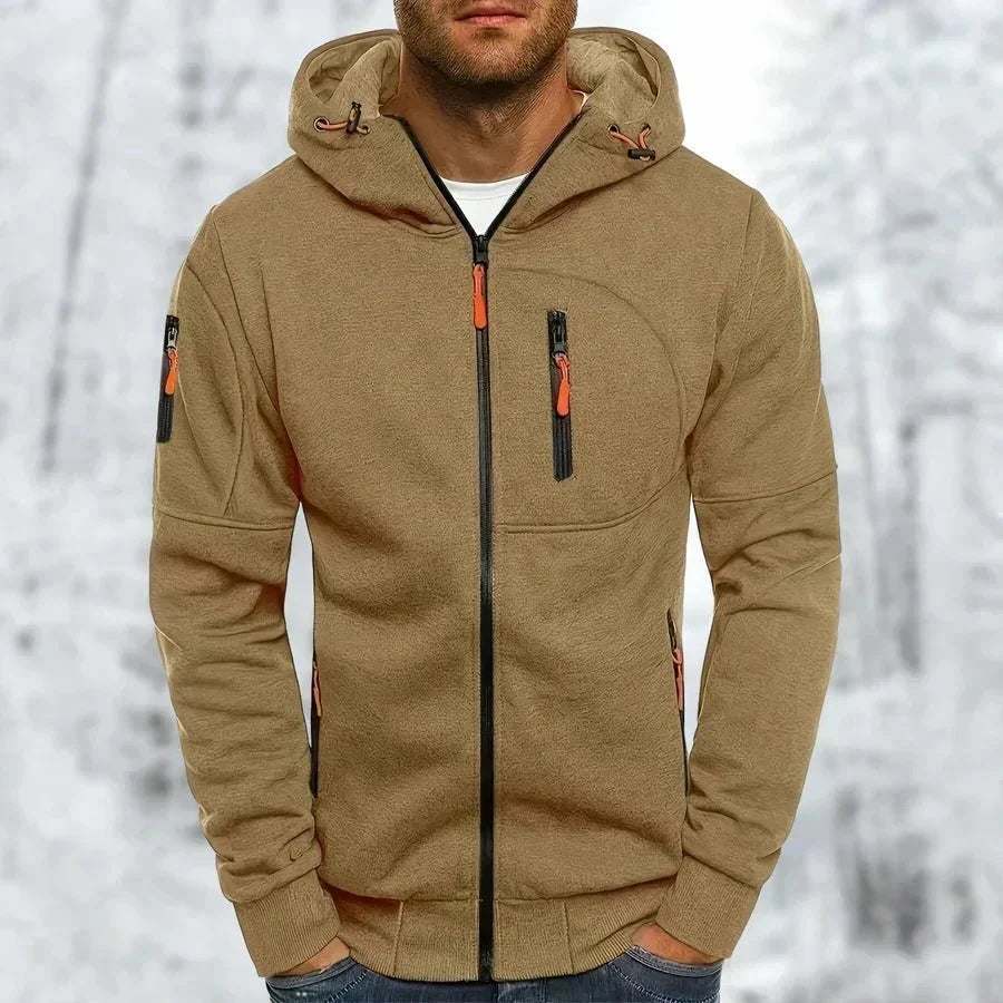 Urban Zip Hooded Jacket with Multiple Pockets