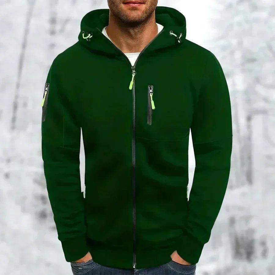 Urban Zip Hooded Jacket with Multiple Pockets