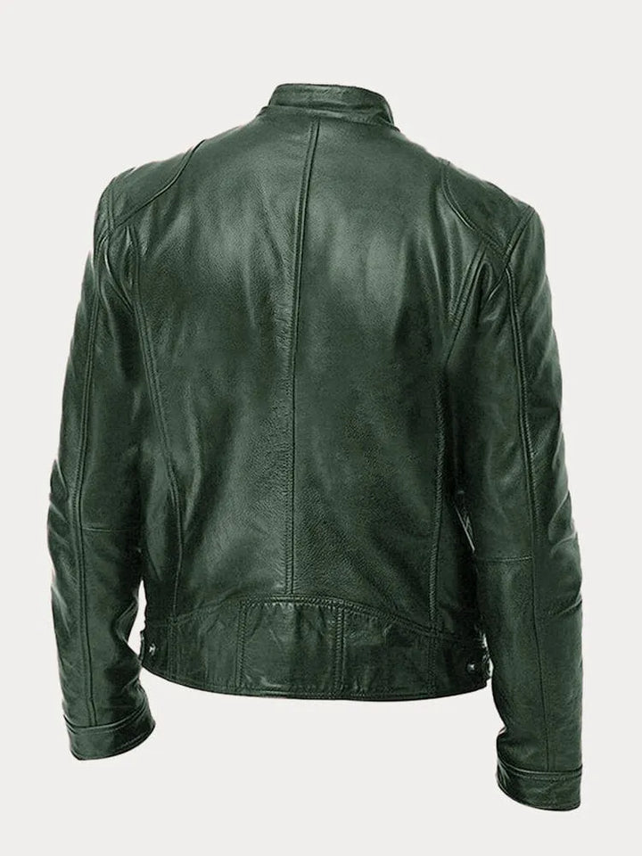 Ansel | Mens Biker Jacket with Snap Collar — Classic Biker Look in 10 Colors S–3XL | Westmere