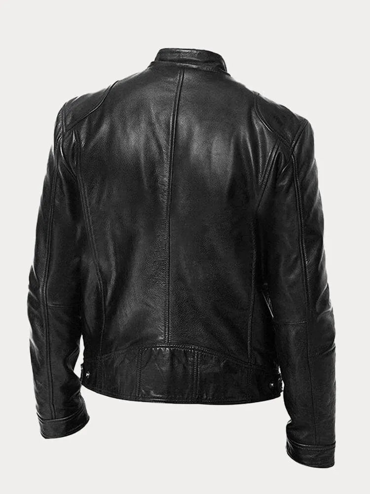 Ansel | Mens Biker Jacket with Snap Collar — Classic Biker Look in 10 Colors S–3XL | Westmere