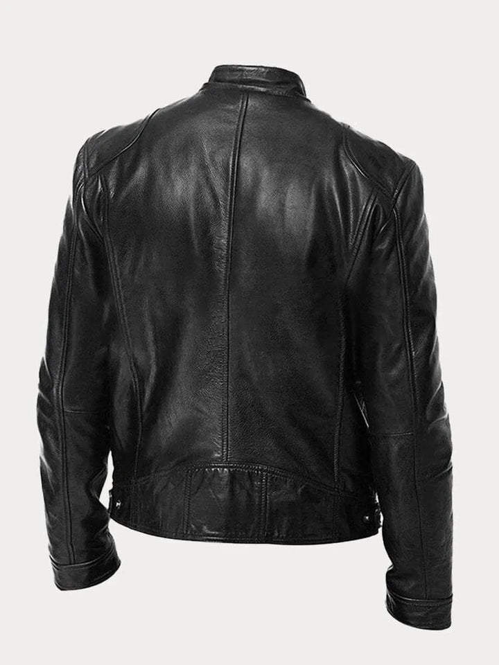 Ansel | Mens Biker Jacket with Snap Collar — Classic Biker Look in 10 Colors S–3XL | Westmere