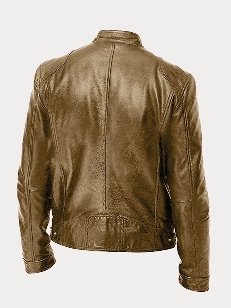 Ansel | Mens Biker Jacket with Snap Collar — Classic Biker Look in 10 Colors S–3XL | Westmere