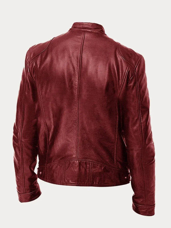 Ansel | Mens Biker Jacket with Snap Collar — Classic Biker Look in 10 Colors S–3XL | Westmere