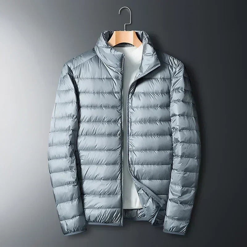 Men's Lightweight Puffer Jacket with Compact Storage Bag