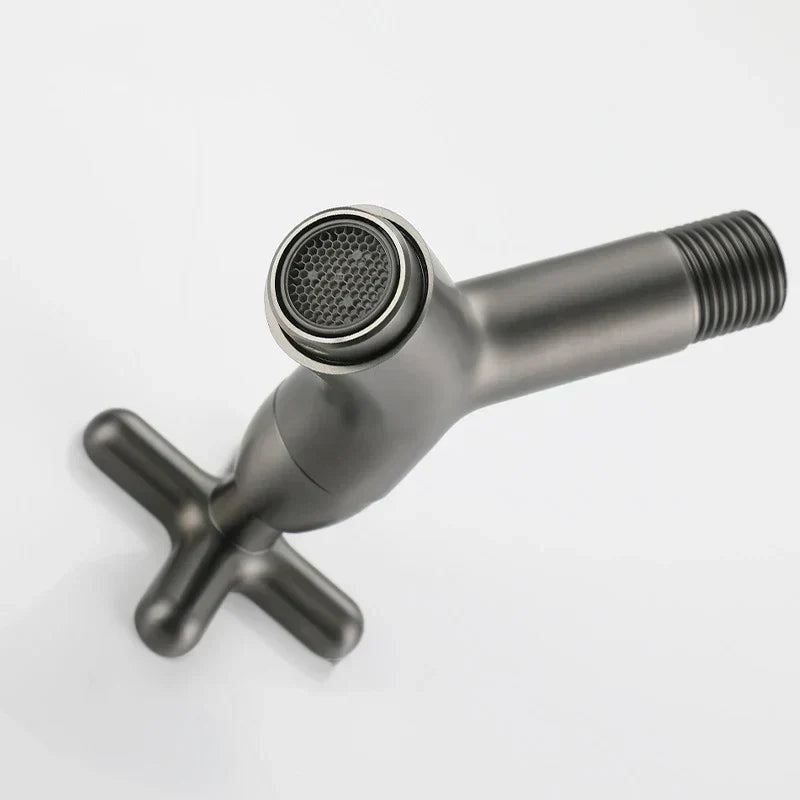 Solid Brass Wall-Mounted Cold Water Faucet with Single Lever Handle