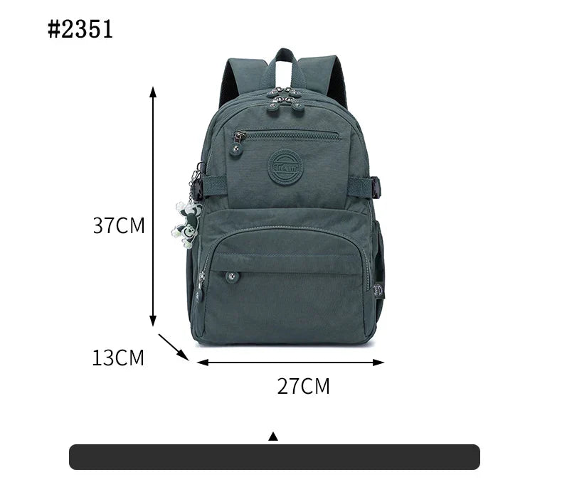 Urban Commuter Nylon Backpack - Durable Water-Resistant Travel Bag for Women