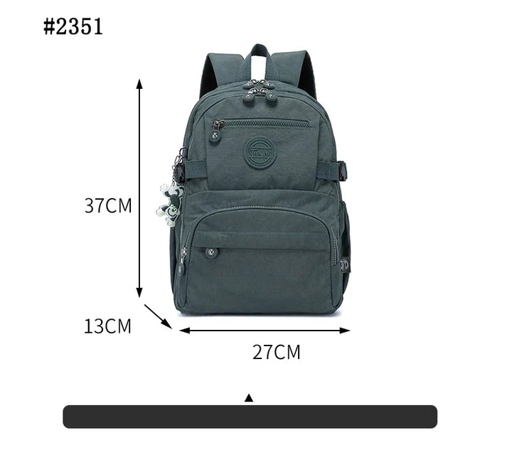 Urban Commuter Nylon Backpack - Durable Water-Resistant Travel Bag for Women