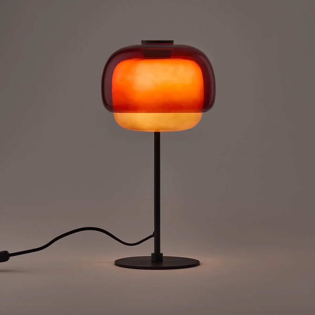 Sanae Modern Retro Double-Dome Colored Glass Table Lamp