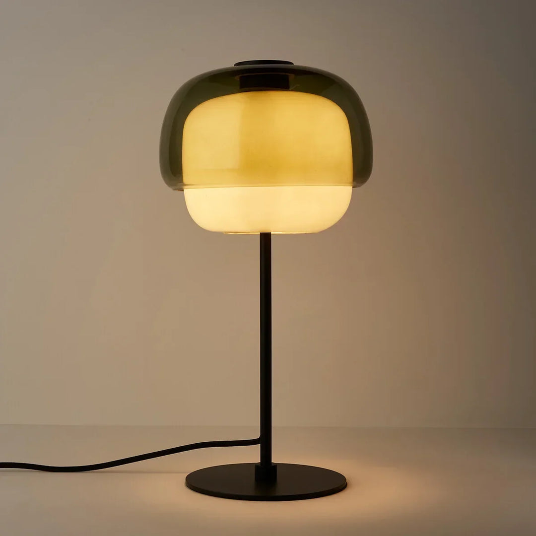 Sanae Modern Retro Double-Dome Colored Glass Table Lamp
