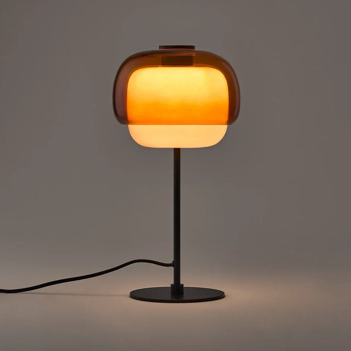 Sanae Modern Retro Double-Dome Colored Glass Table Lamp