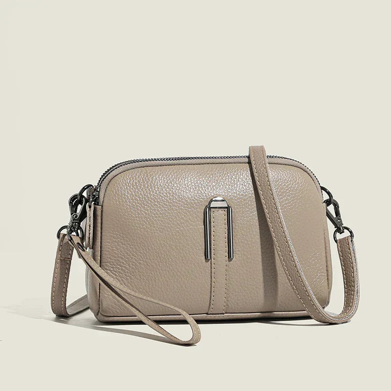 Celia – Small Leather Crossbody Bag with Wristlet Strap
