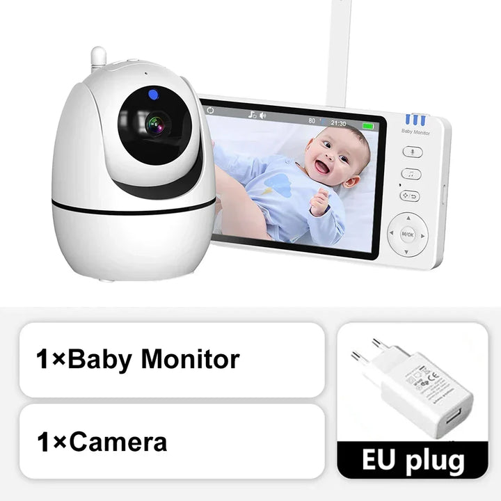 Premium 5-Inch HD Portable Baby Monitor with Pan-Tilt Camera and Night Vision